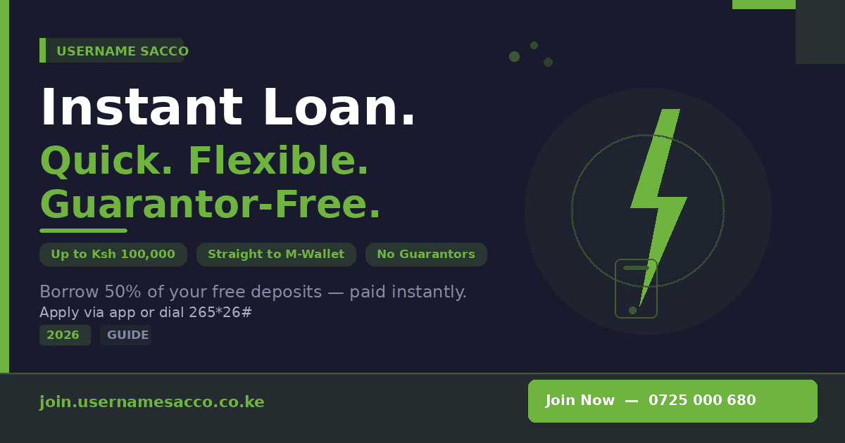 How to Get an Instant Loan in Kenya Without Guarantors in 2026|Username SACCO